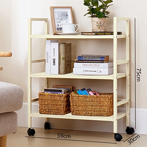 Bookshelf Kitchen Shelf Floor Multilayer Modern Simple Practical Trolley Pulley Seasoning Storage Shelf