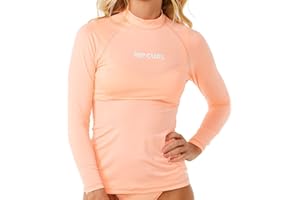 RIP CURL Womens Classic Surf UPF Long Sleeve Rash Vest Top - Black - UV Sun Protection and SPF Properties
