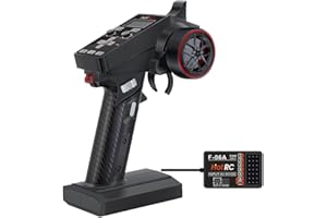 ANEEGFPV HOTRC CT-6A RC Transmitter and Receiver 6 Channel 2.4ghz Hand Controlled RC Car Boat Tanks Remote Controller (CT-6A)