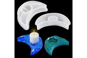 FineInno Stampi per Resina Portacandele, Candle Holder Resin Mold Stampi per Resina Epossidica Stampi Silicone Luna Candeliere Stampi per Colata per DIY Decorazione Della Casa