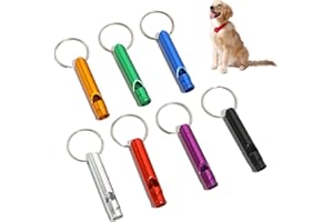 LGYUWER 7 Pcs Dog Whistles for Recall Dog Whistle To Stop Barking, Ultrasonic Tool Portable Metal Keychain For Most Breeds Pets Recall Training Stop Barking And Pet Behavior Control (Random color)