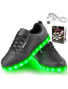 LED Schuhe,Shinmax 7 Farbe USB Aufladen LED Leuchtend Sport Schuhe Sportschuhe LED Sneaker Turnschuhe für Unisex-Erwachsene...