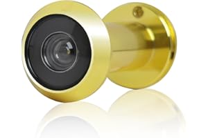 GOERPN Door Viewer,Silver 14-18MM Wide Angle Door Spy Hole,Security Peephole for Front Door,Polished Chrome Door Spyhole,Spy Hole with Privacy Cover for Front Door for 35-60mm Doors (Gold)