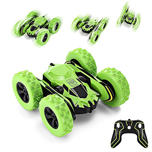 GBlife NB2802 RC Voiture Télécommandé Véhicule Stunt à Bras de Torsion Grande Vitesse Radiocommande 2.4GHz 360° Rotation 60M Cadeau Noël Jouet pour Enfants Plus de 6 Ans (Vert)
