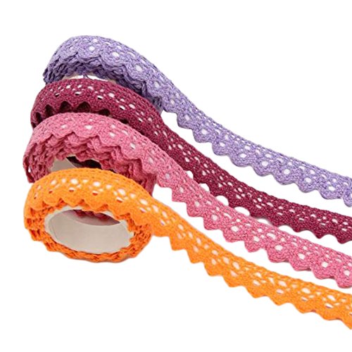Cosanter 4 Rollos DIY Encaje Cinta Decorativa para Novia Nupcial de Boda para Decoraci  n Manualidades Bricolaje DIY Borde Festoneado Color al Azar
