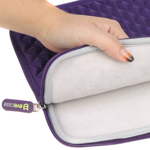 Laptophülle | Evecase Universal Neopren Anti-Schock Laptop Schutzhülle mit Rautenmuster / Diamant-Muster Schaumpolsterung für 11.6 – 12.5 Zoll Laptops Tablets Macbooks Notebooks Chromebook – Lila - 2