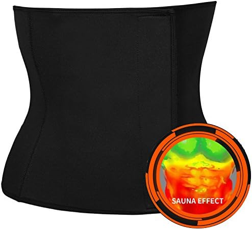 Sweat Adjustable Waist Trimmer, Weight Loss Ab Belt for Women & Men, Workout Sweat Enhancer Exercise for Stomach- Enjoy Sweet Abdominal Muscle & Back Support (Black-Adjustable Waist Trainer, M)