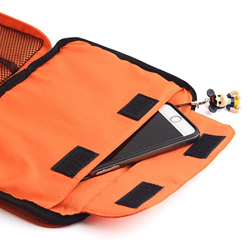 Wrcibo Universal Travel Tragen Tragbarer Organizer Doppelschichte Organisator Elektronik Zubehör Reiseorganisator für Kabel, Karte und USB Laufwerk, Blau - 6