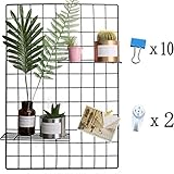 *💗Material de alta calidad: la placa de rejilla metálica audaz y endurecida con recubrimiento de plástico negro hace que sea muy bien estudiada y líneas simples, con buena capacidad de carga, no es fácil de oxidar. Muy duradero y muy fácil de instalar por ti mismo. Se puede montar vertical u horizontalmente, no necesita instrucciones