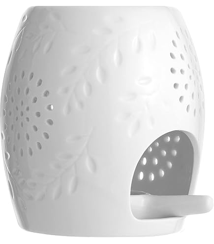 Brucia Essenze In Ceramica Puckator Con Ritagli A Goccia – Bianco, 12 Cm | Per Oli Essenziali E Cera Profumata - 4