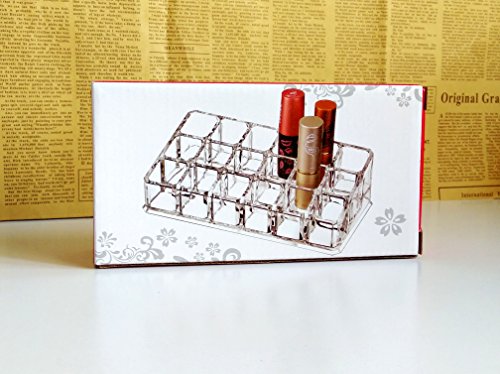 SCFL Acryl Make-up und Lippenstift Organizer Bürstenhalter Beauty Behälter 18 Platz Aufbewahrung 17,3 x 9,1 x 5 cm - 2