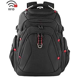KROSER Sac à dos pour Ordinateur Portable de Voyage 17.3" XL avec Poches RFID Port Imperméable PC Portable Sac à dos Voyage de Université/ Affaires Sac de École pour Hommes/Femmes Laptop Backpack