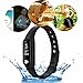 Produktbild GoldFox® C6 Premium Smart Fitness Bracelet Bluetooth 4.0 Aktivitätstracker Dynamische Herzfrequenz Monitor, Schritt, Distanz, Kalorien, Schlaf-Tracking Wasserdicht mit OLED Display für Samsung iPhone LG Android(4.4 above) und IOS 7 above Smartphone (Schwarz)