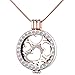 Yumilok Roségold Liegierung Kristall Hohle Herzen Auswechselbare Münze Coin Anhänger Medaillon Halskette Pullover Kette für Damen Mädchen