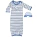 Luvable Friends Premature Baby Gown and Hat Set (Blue Puppy)