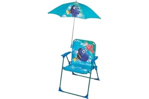 Fun House Dory składane krzesło z parasolem dla dzieci, stal, niebieski, 38x8x50 cm