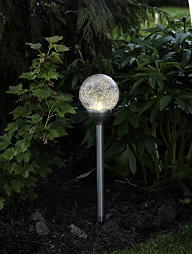 LED-Solar-Wegleuchte mit Kugel, Edelstahl, ca. 45 x 12 cm, 1 warm white LED, mit Solarpanel, incl. Akku, Outdoor - 2