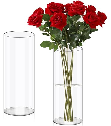 Mica Decorations Vaas - cilinder - helder glas - D9 x H24 cm Mica Decorations Vaas - cilinder - helder glas - D9 x H24 cm