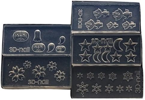 3.D silicon mold [lucky bag 5. kind] goldfish month star Sakura snow crystal haunted nail art resin parts resin accessories material powder trading