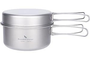 Boundless Voyage Set di pentole in titanio da campeggio con manico pieghevole per campeggio all'aperto escursionismo picnic leggero Messkit pentole kit da cucina
