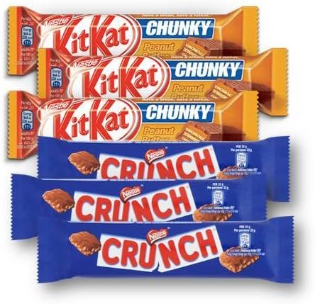 Kit kat peanut butter 3x42g Nestle crunch 3x33g chocolate bar with peanut butter nestle crunch with crisped cereals