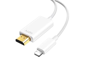 Oliveria Cable HDMI iPhone a TV, 1080P HD Cable Adaptador de Movil a TV, Convertidor de Pantalla de Sincronización para iPhone 14/Proyector/iPad a HDTV