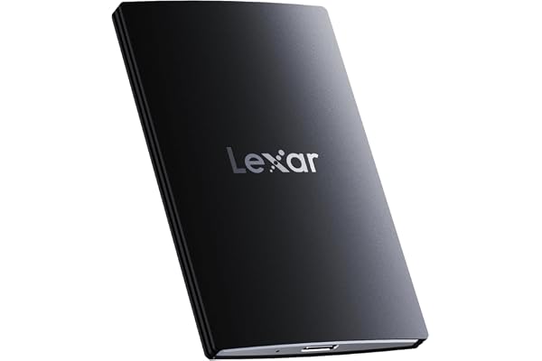 Lexar SL500 SSD Externe 4To, USB3.2 Gen2x2 Portable SSD, PSSD jusqu'à 2000Mo/s en Lecture, 1800Mo/s en écriture, Disque SSD Externe Compatible avec iPhone série 15/Mac/PS5/XBOX