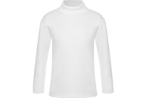 Aiihoo Haut Thermique Col Roulé pour Enfant T-Shirt Technique à Manches Longues sous-vêtement Thermique Respirant Fille Garçon Sweat-Shirt Camping Hiver 2-14 Ans