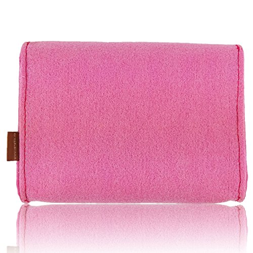 Täschchen Mini Hülle Tasche aus Filz für Zubehör und Accessoires (Netzteil, PC Maus, E-Zigarette, Kosmetik) Pink - 3