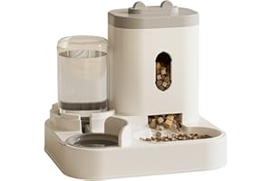 YIYILU Distributeur Croquettes Chat/de Nourriture 2 en 1, Distributeur Automatique d'aliments et d'eau Animaux de Compagnie de Petite