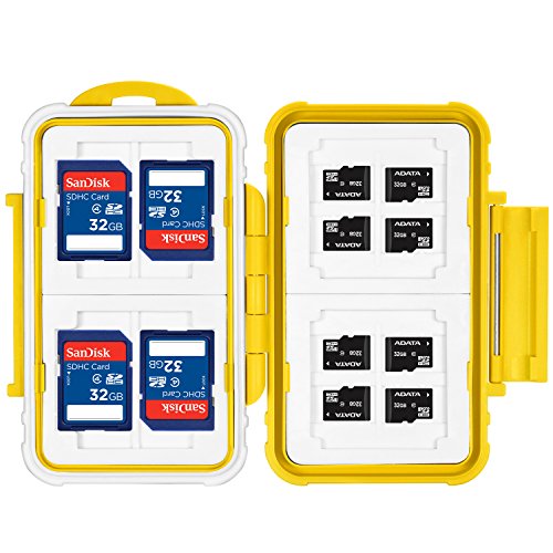 Neewer 14 Schlitze Speicherkarten-Etui-Halter, haltbarer wasserdichter Anti-Schock Speicherschutz-Karten-Etui für 10 Mikro-Sd-Karten / 10 TF Karten / 2 CF Karten und 4 SD Karten / 4 XD Karten / 2 CF Karten (Gelb) - 3
