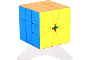 OJIN MoYu MoFang JiaoShi MFJS Meilong Square-1 Spezialwürfel Würfel Klassenzimmer SQ-1 Reibungslos schnell Twsit Puzzle Brain Teaser Würfelpuzzle mit einem Würfelstativ (Stickerless)