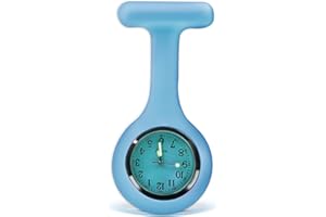 SibyTech Schwesternuhr Ansteckuhr fob,Silikon mit Pin/Clip,Glow Pointer im Dunkeln,Infektionskontrolle Design,Analog-digital,Quarzwerk,Arzt Sanitäter medizinische Brosche Fob Uhr