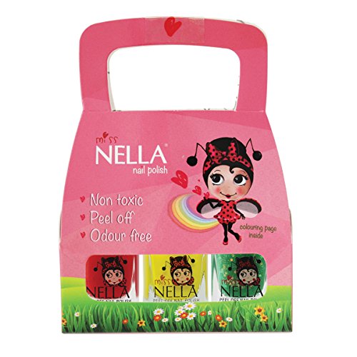 Miss Nella Traffic Lights - Esmalte de uñas para niños (3 unidades: clase Clown, Sun Kissed & Kiss The Frog, despegable, base de agua)