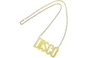 WANGENPING Złoty łańcuszek męski, złoty łańcuszek hip-hopowy, raper hip hop, męski łańcuszek, lata 70, 80, 90., akcesoria karnawałowe, na imprezę tematyczną, kostium na Święto Dziękczynienia, Boże