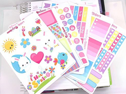 Matte Vinyl - Easter MONTHLY KIT Personal Planner Organiser Stickers Erin Condren - 6 SHEETS