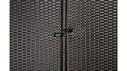 HANSE GARTENLAND Mülltonnenbox, für 3×240 l aus Polyrattan, B/T/H: 228/78/123 cm braun - 5