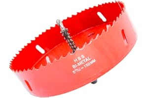 Hole Saw Drill Bit HSS Hole Cutter with Arbor for Wood and Metal LAIWEI (5-8/9"(150mm))…