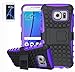 Produktbild ISENPENK Samsung Galaxy S7/S7 Duos/G930F(2016) Hülle und Panzerglas/Schutzfolie,TPU+PC Slim Silikon Tough Rugged Dual-Layer Hardcase with Built-in Kickstand Schutzhüllen,Wasserdicht Shockproof Anti Slip Protection Stand Case Tasche für Samsung Galaxy S7/S7 Duos/G930F(2016)5.1Zoll-[lila]+Panzerglas