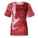 Produktbild Xjp Herren Bunt Galaxy 3D Druck O-Ausschnitt Casual T-Shirt Sport Spaß Motiv Männer Tops Bluse (XL, Rot)