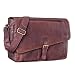 Produktbild STILORD 'Merlin' Vintage Leder Umhängetasche Damen Herren Klassische Aktentasche für Arbeit Büro große Unitasche mit 15.6 Zoll Laptopfach echtes Leder, Farbe:Ebenholz - braun