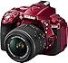 Produktbild Nikon D5300 SLR-Digitalkamera (24,2 Megapixel, 8,1 cm (3,2 Zoll) LCD-Display, Full HD, HDMI, WiFi, GPS, AF-System mit 39 Messfeldern) Kit inkl. AF-S DX 18-55 VR II Objektiv rot