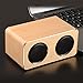 Produktbild NSOP W2 Holz Bluetooth Lautsprecher mit HiFi Stereo Sound, 2200Mah Handcraftedretro Wireless Sprachfunktion Design mit Dual Passive Subwoofer Für Reisen, Haus, Strand, Im Freien,Beige