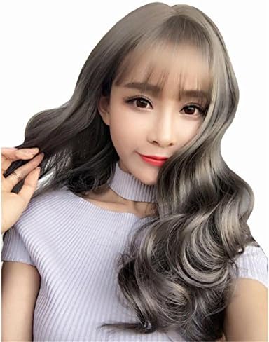 Fashion Trend Aoki Linen Gray High Quality Heat Resistant Material Synthetic Fluffy Long Wig