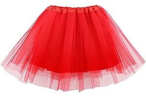 Ancokig Tutu Falda de Mujer Falda de Tul 50's Short Ballet 4 Capas Accesorios de Vestimenta de Baile Niñas para Vestirse Disfraces Danza