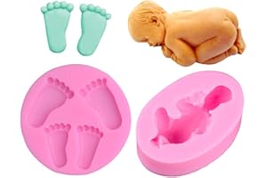 Wenxiaw Stampo Silicone a Forma di Neonato Stampo da Forno in Silicone Impronta Bambino per Fondente, Cioccolato, Cake Design, Decorazione di Torte, Decorazioni da Forno, 2 Stili (Rosa)