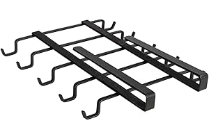 WENKO Portatazze salvaspazio per ripiano per 10 tazze - Pensile per armadio della cucina per 10 tazze, Metallo, 22 x 5 x 28 cm, Nero