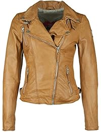 CAZADORA DE CUERO COGNAC MODELO BIKER PRINCESS