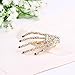 Meta-U Rhinestone Punk Rock Devil Skeleton Hand Claw Hair Clip (Black)