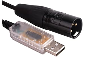 SUAMDOEN Câble adaptateur USB vers DMX 512 3 broches XLR Interface ordinateur PC éclairage de scène Contrôleur Variateur USB vers DMX Freestyle Logiciel RS485